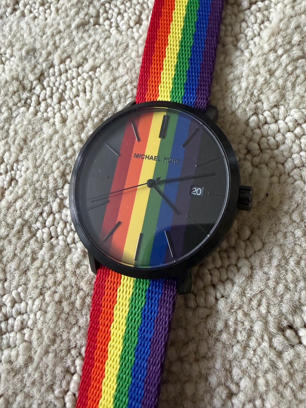 Michael Kors Black Watch with Rainbow Dial and Strap
